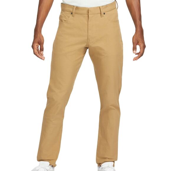 Nike Dri-FIT Repel Pants Pocket Slim Fit Hook & Eye Athleisure Golf Tan 32x34 - Picture 1 of 8